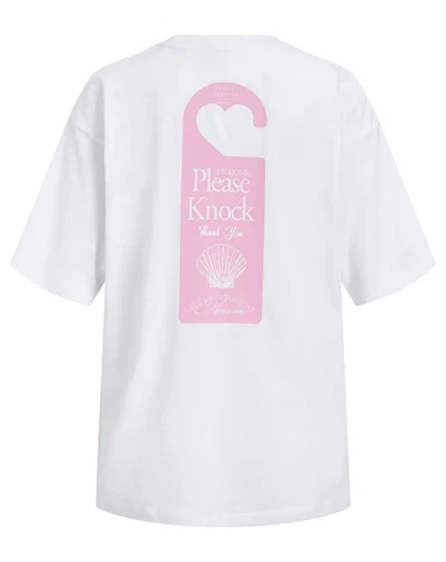JJXX - JXMillow Loose T-shirt - Bright White/Please Knock